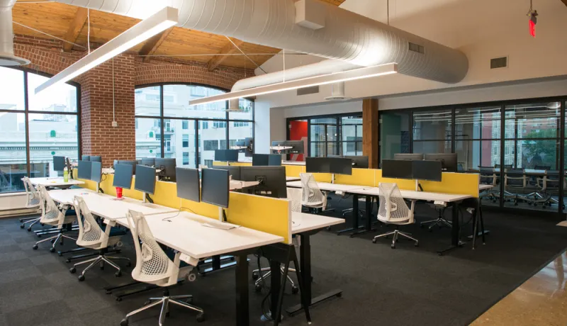 A well lit office. 