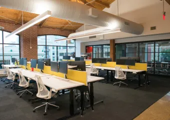 A well lit office. 