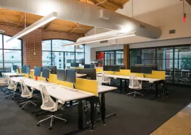 A well lit office. 